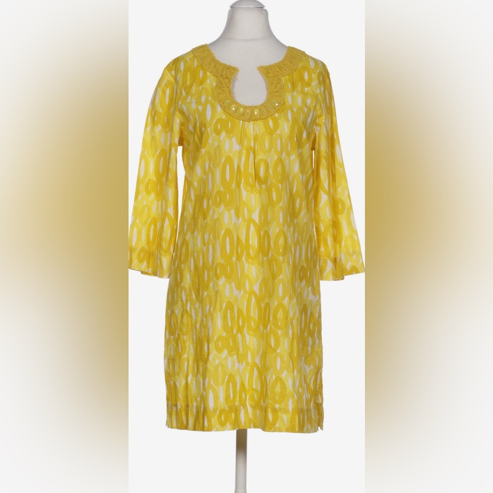 Boden Tunic Mini Dress Embellished Horseshoe
Neckline Abstract Printed Yellow 8